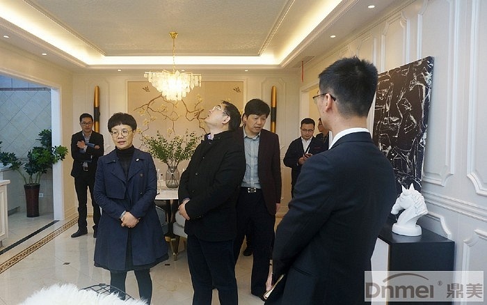 参观鼎美顶墙集成展厅